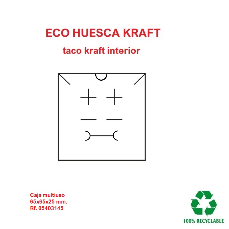 Caja Eco Huesca Kraft multiuso 65x65x25 mm.